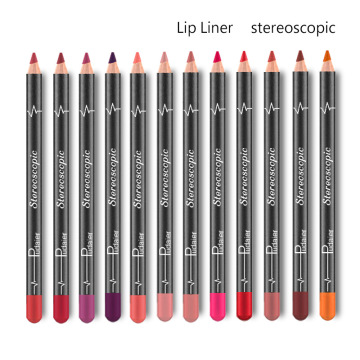 12 Colors Waterproof Lip Liner Pencil Set