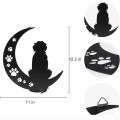 Elegante decorazione da parete con sagoma di gatto lunare in lamiera stagnata