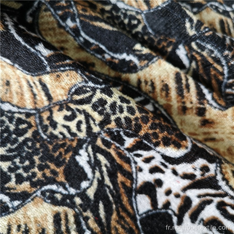 Tissu textile africain de velours imprimé par polyester pour le vêtement