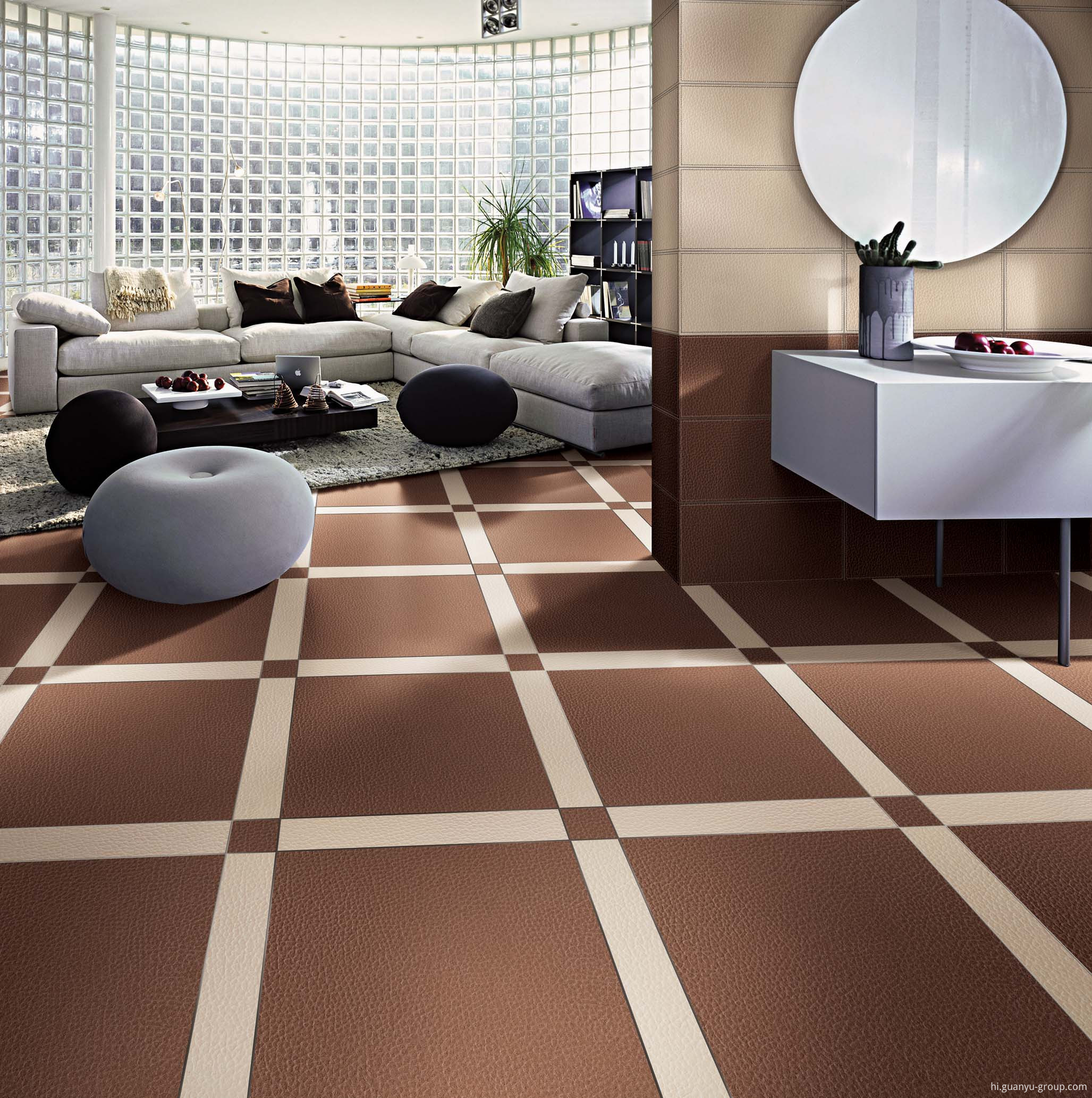 Luxury Leather Rustic Floor Tile Design