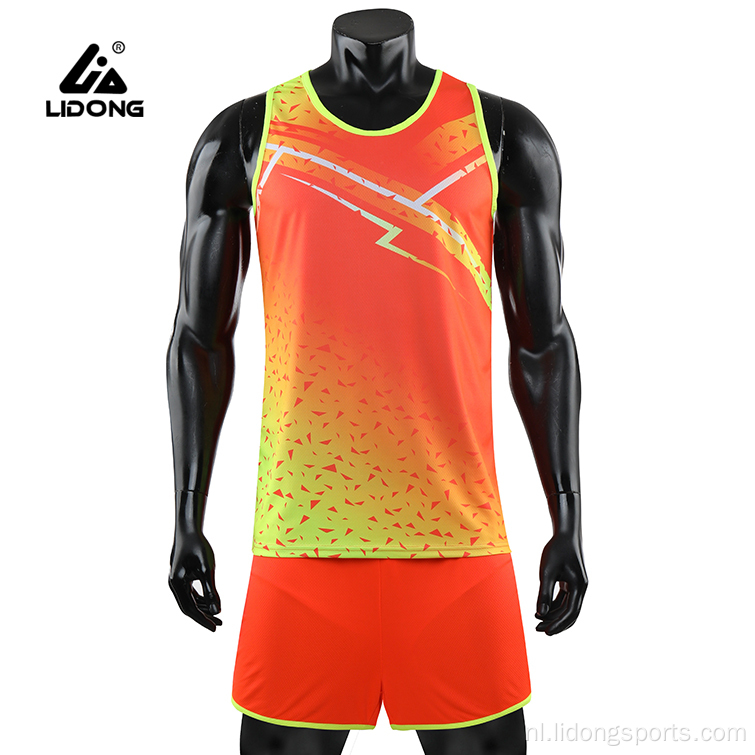 Aangepaste sublimatie Running Jogging Set Running Sports Suit