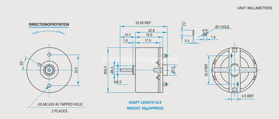 Scrf-500 precious metal brush motor