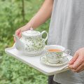 Porcelain Coffee Tea Sets Ceramic Coffee Pot and Cups and Saucers Teapot Coffee Set for Afternoon Tea