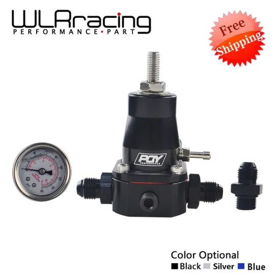 FREE SHIPPING UNIVERSAL FUEL PRESSURE REGULATOR + GAUGE + AN6 FITTING 30-70 PSI WLR7845