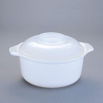 Plastic Microwave Steamer, Made of PP, Used for Steaming food, w/ Transparent Lid (Middle Size)