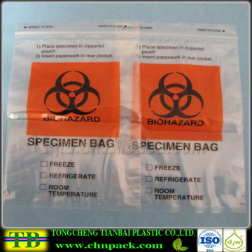 Printed Autoclave Clear Ziplock Medical Lab Bag