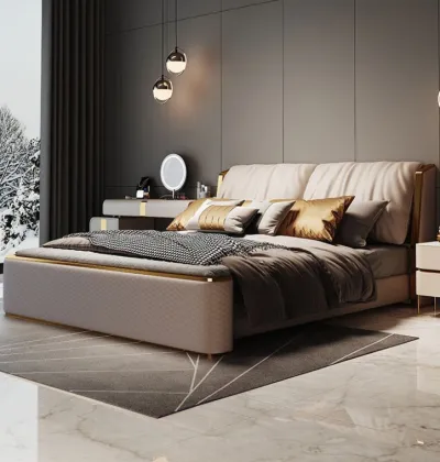 Antique Chinese Minimalist Solid Wood Storage Bed