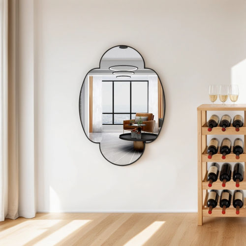 Mirror decorativo en forma de césped en forma de trébol de cuatro hojas
