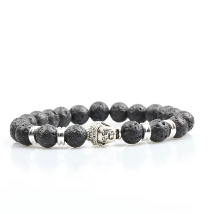 buddha bracelet jewelry 2018 wholesale hot product 8mm natural stone bead men charm bracelets