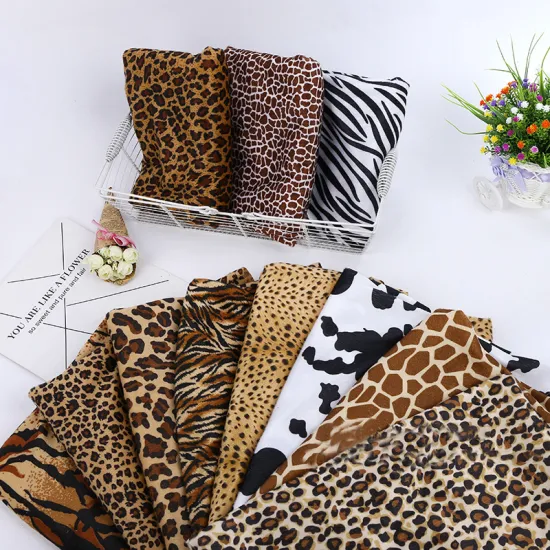 Animal Print Short Plush Fabric Tiger Leopard Striped Zebra Pattern Cloth For DIY Garment Toy Pillow Carpet Decorative Fabrics