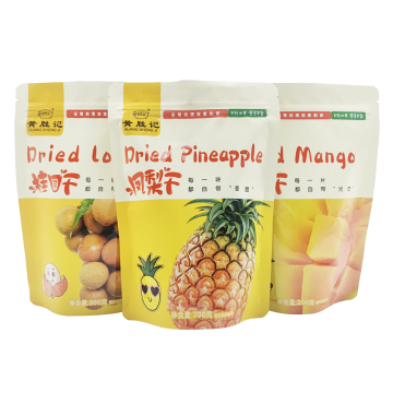 Custom Printed Reusable Waterproof Stand Up Pouch with Window for Dried Fruits
