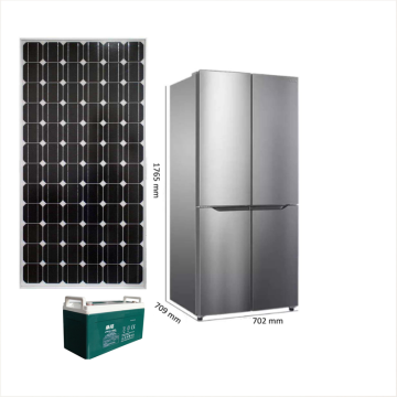 Stainless Steel Solar Energy Refrigerator: 12V/24V DC Double Door at Good Prices