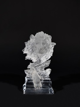 Crystal Transparent Power Lion Sculpture small decoration