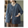 Autumn and winter literary retro quilted short coat