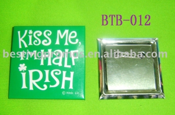 quadrate tin badge