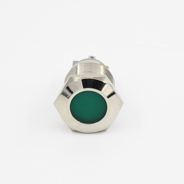 Indicatore verde Interruttore pulsante funghi Waterproof 2pins Metal 19mm