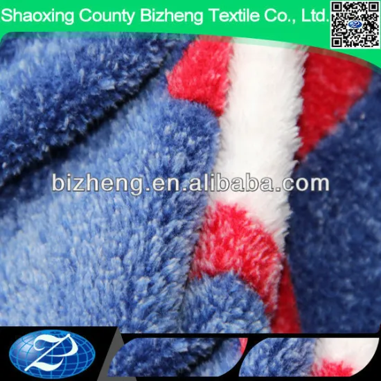 Polyester fleece flannel blanket fabric with printing