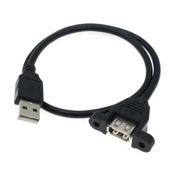Taipuxi USB 2.0 Panel Mount Extension Cable with Screw: Type A Male to Type A Female