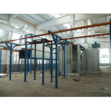 Automatic powder spraying line
