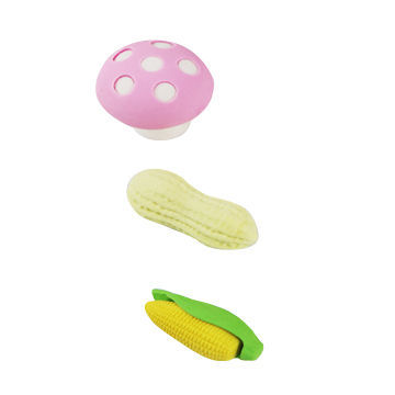 Mushroom rubber eraser, vegetable and fruit shape