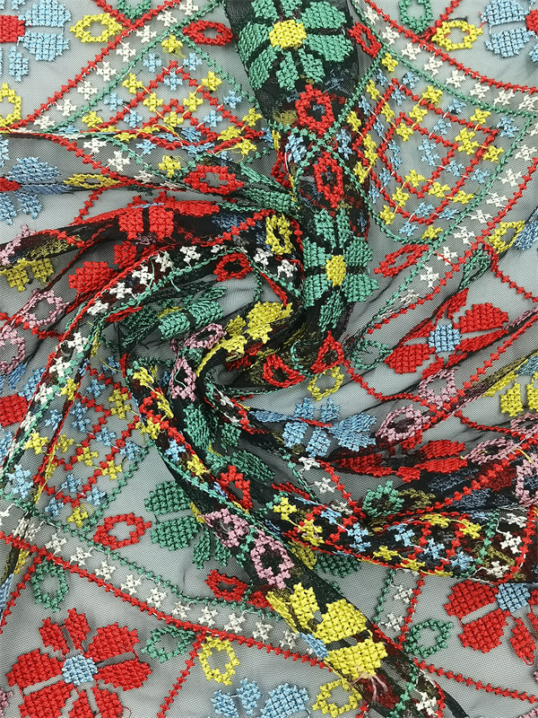 Mesh Color Embroidery Fabric, High Quality Mesh Color Embroidery Fabric ...