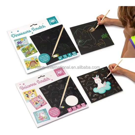 Rainbow Scratch Art Craft Set: Educational Toys for Kids Including Dinosaur Themes and Cartoon Characters