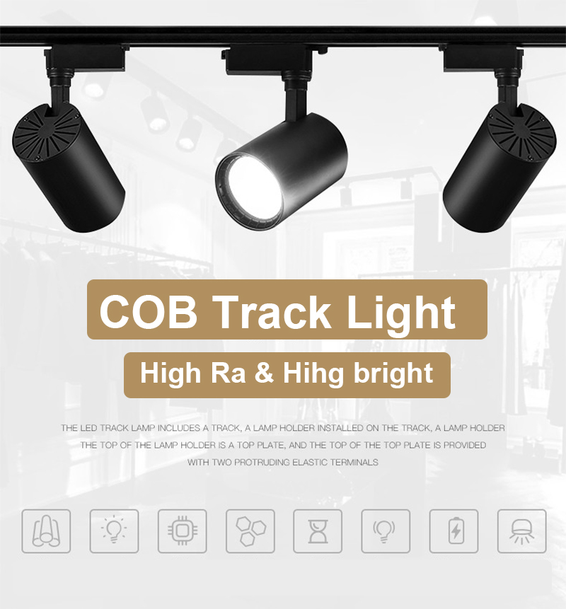Whole Set Led Track Lights 12/20/30/40w Cob Track Lamps For Shop Rail