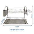 stainless steel 2 tier dish drying rack