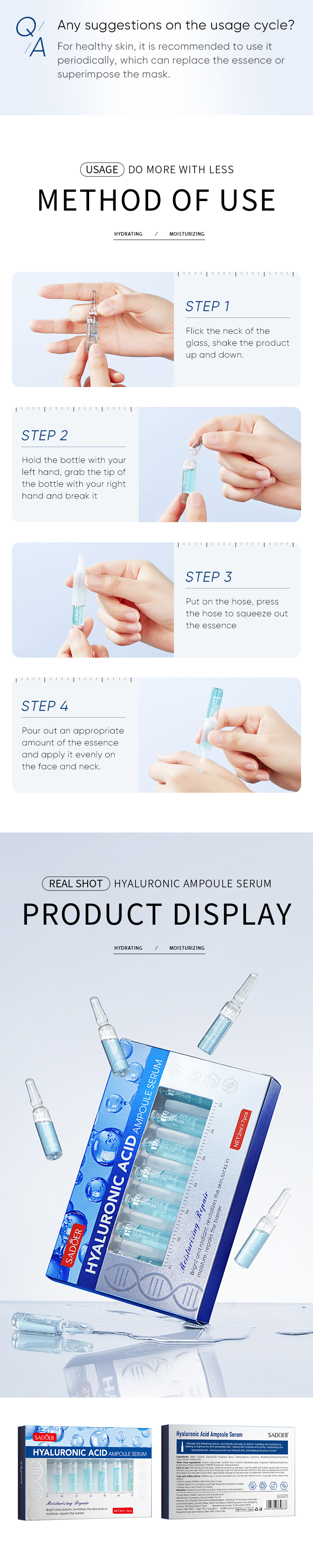 Sadoer Korean Essence For Dry Skin Hyaluronic Acid, High Quality Sadoer