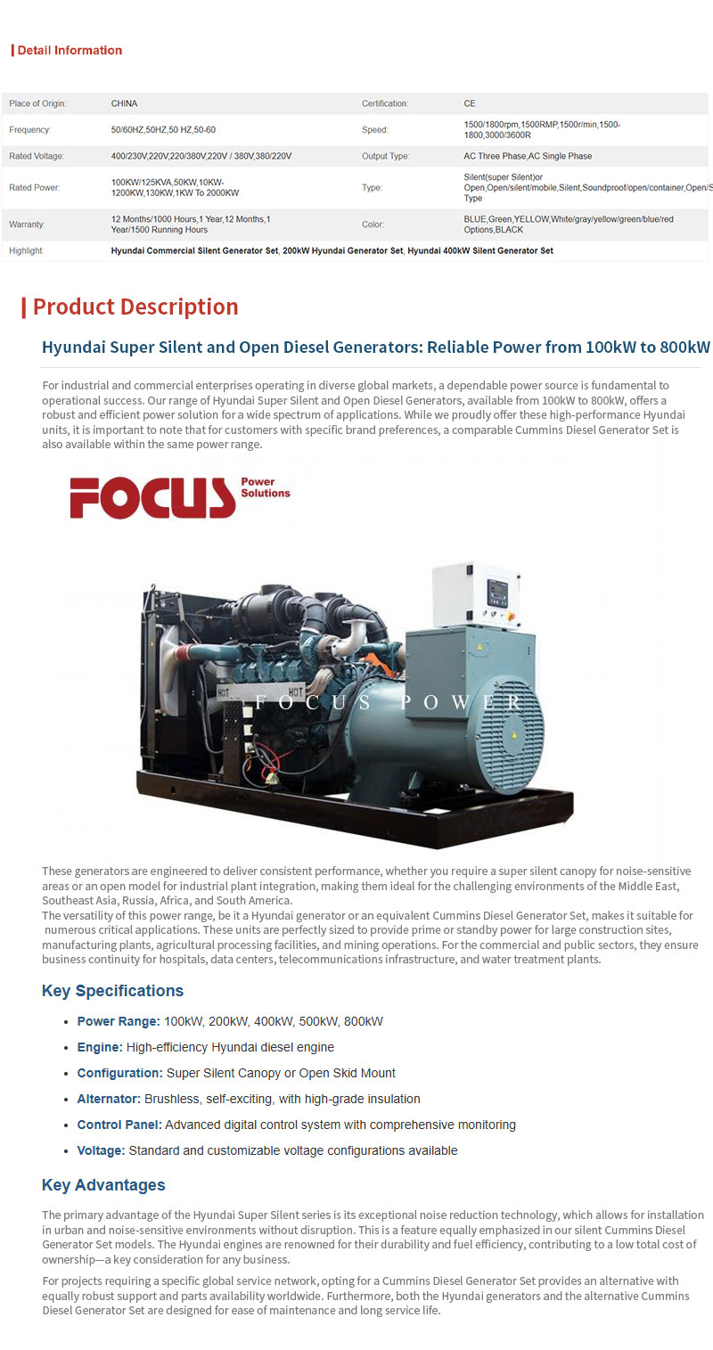 Hyundai-100kW-200kW-400kW-Diesel-Generator-Si