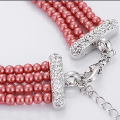 Fashion Multi-layer Red Pearl Necklace