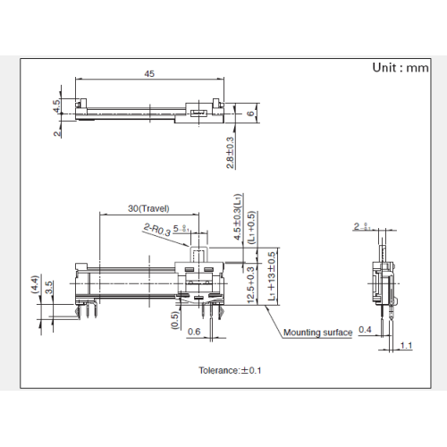 Rs30h series Sliding potentiometer