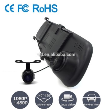 Promotion 4.3" TFT Screen G-sensor Dual camera MOV 1080p car black box