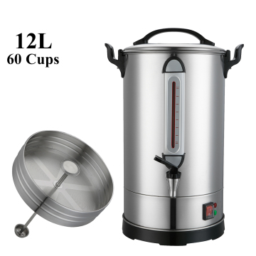 ความจุขนาดใหญ่ 12L เครื่องชงกาแฟผง Brewing พร้อมใบรับรอง ETL - เครื่องต้มกาแฟสแตนเลสเงินไฟฟ้า, 1600W