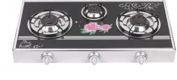 3 Burner Mirror Tempered Glass Top Gas Cooker