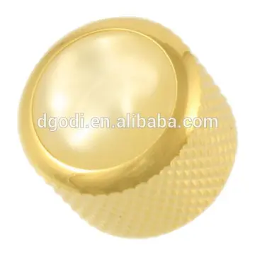 cnc machine guitar parts, white pearl acrylic gold knob with screw,custom knurled guitar knob