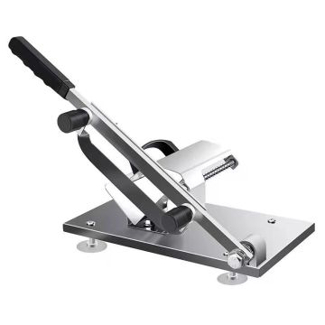 Manual Stainless Steel Bacon and Frozen Meat Slicer Machine for Commercial Kitchens