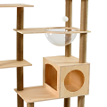 Luxury Eco-Friendly Cat Tree Tower Large Indoor Cat Scratcher Multi-Level Climbing House Modern Design Solid Wood Carton