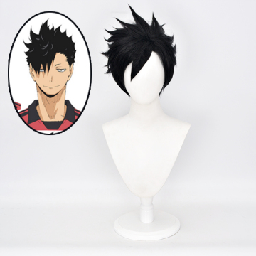 Black Synthetic Cosplay Wigs for Men - Kuroo Tetsurou Haikyuu!! Anime Look