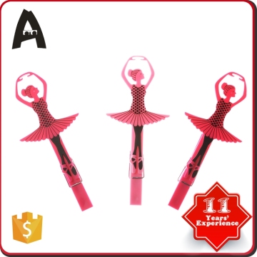 Hot selling beautiful plastic fancy long tail binder clips