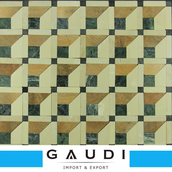Elegant mix color designer bathroom rustic stone mosaic tile 3d marble