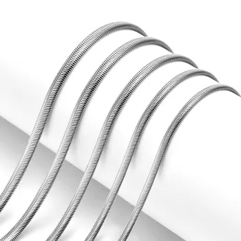 Fashion Simple Stainless Steel Flat Snake Chain