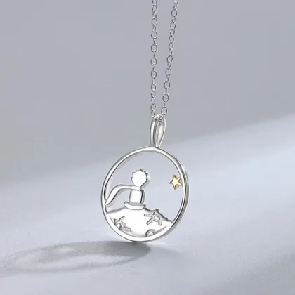 Fashion Couple Prince Little Fox Pendant Necklace - Valentine's Day Anniversary Gift Jewelry