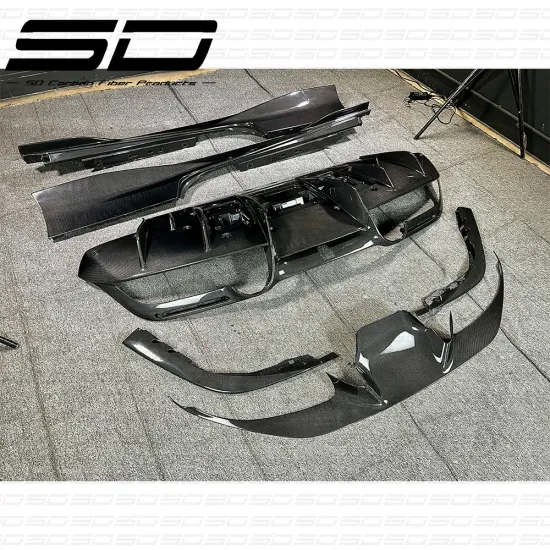 OEM Dry Carbon Fiber Front Lip and Side Skirts for Ferrari F8