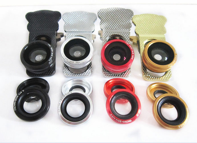 Cat Style Clip Lens Universal 3 in 1 Wide Angle Macro Fisheye Lens