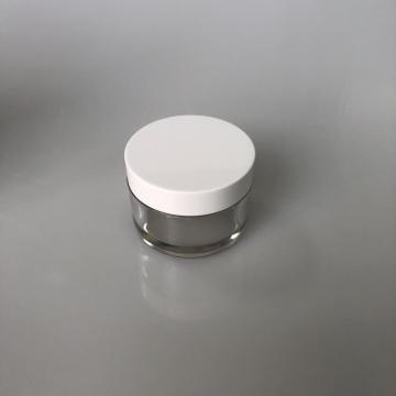 50ml clear PET jar with white lid