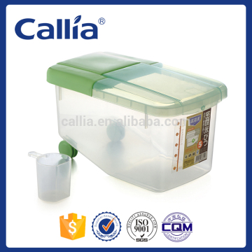 Japanese Style 10kgs Plastic Rice Storage Container with wheel