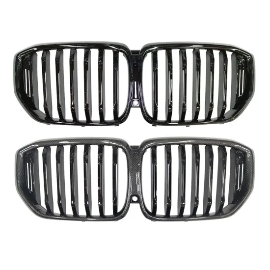 BMW New X5 Modified Grille: Single Line Bright Black Real Carbon Fiber Horizontal Bar Accessory for G05 Model