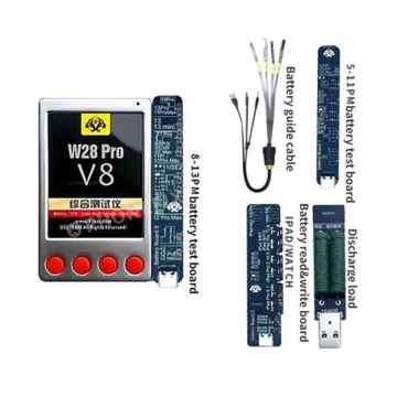  Battery Capacity Efficiency Tester for iPhone Pro/Max, Android, iPad, and Watch - W28 Pro V8