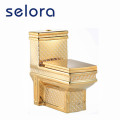 Ceramic Siphonic One piece Toilet in gold color